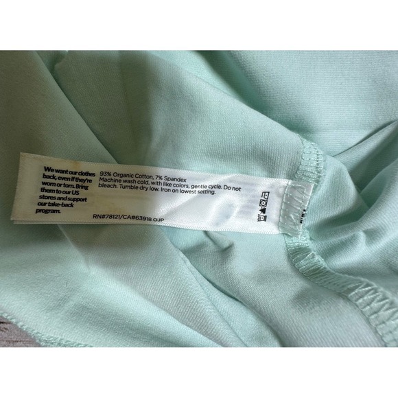 Eileen Fisher Size XL Boxy Shirt Dress Mint Green Jersey V-Neck Organic Cotton - Picture 5 of 6